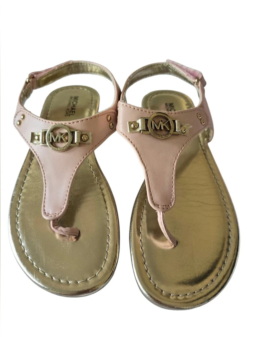 Michael Kors Girls' Pink Sandals with Gold Trim